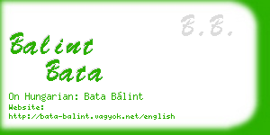 balint bata business card