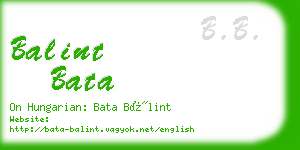 balint bata business card